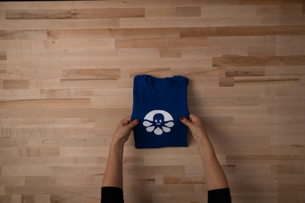 shirt folded in half