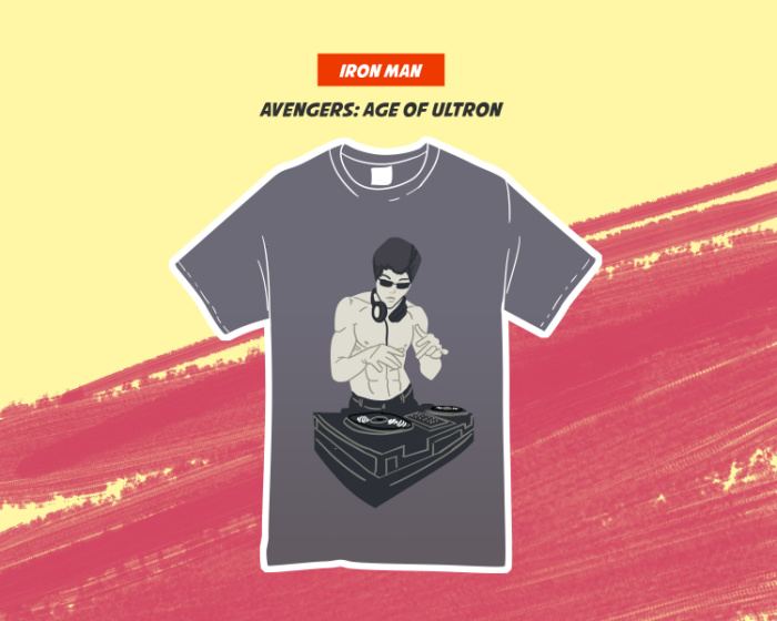 Iron Man Bruce Lee DJ T-Shirt Slider