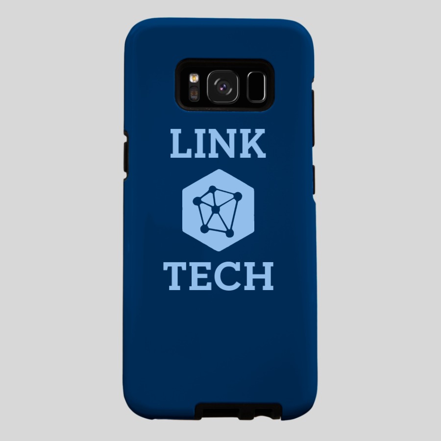 Royal Blue Custom Full Color Galaxy S7 Phone Case with Baby Blue tech logo and Link Tech text