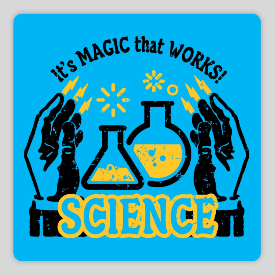 custom laptop sticker with a science based design