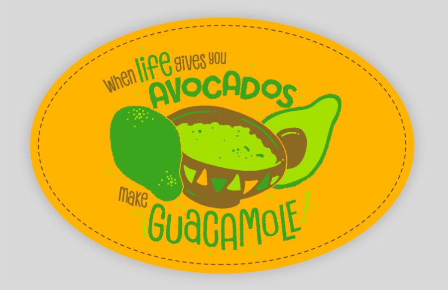 bright custom laptop sticker with avocados 