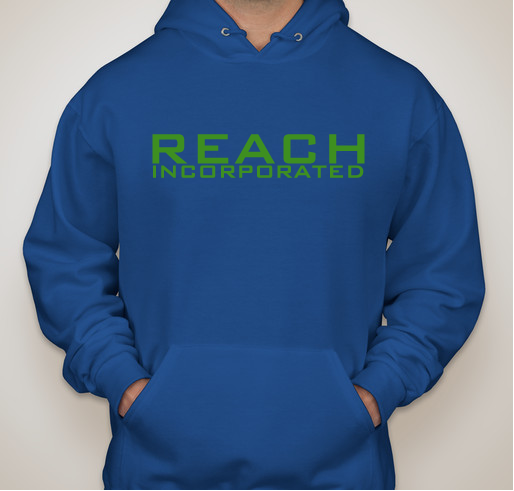 Reach incorporated logo on blue hoodie 