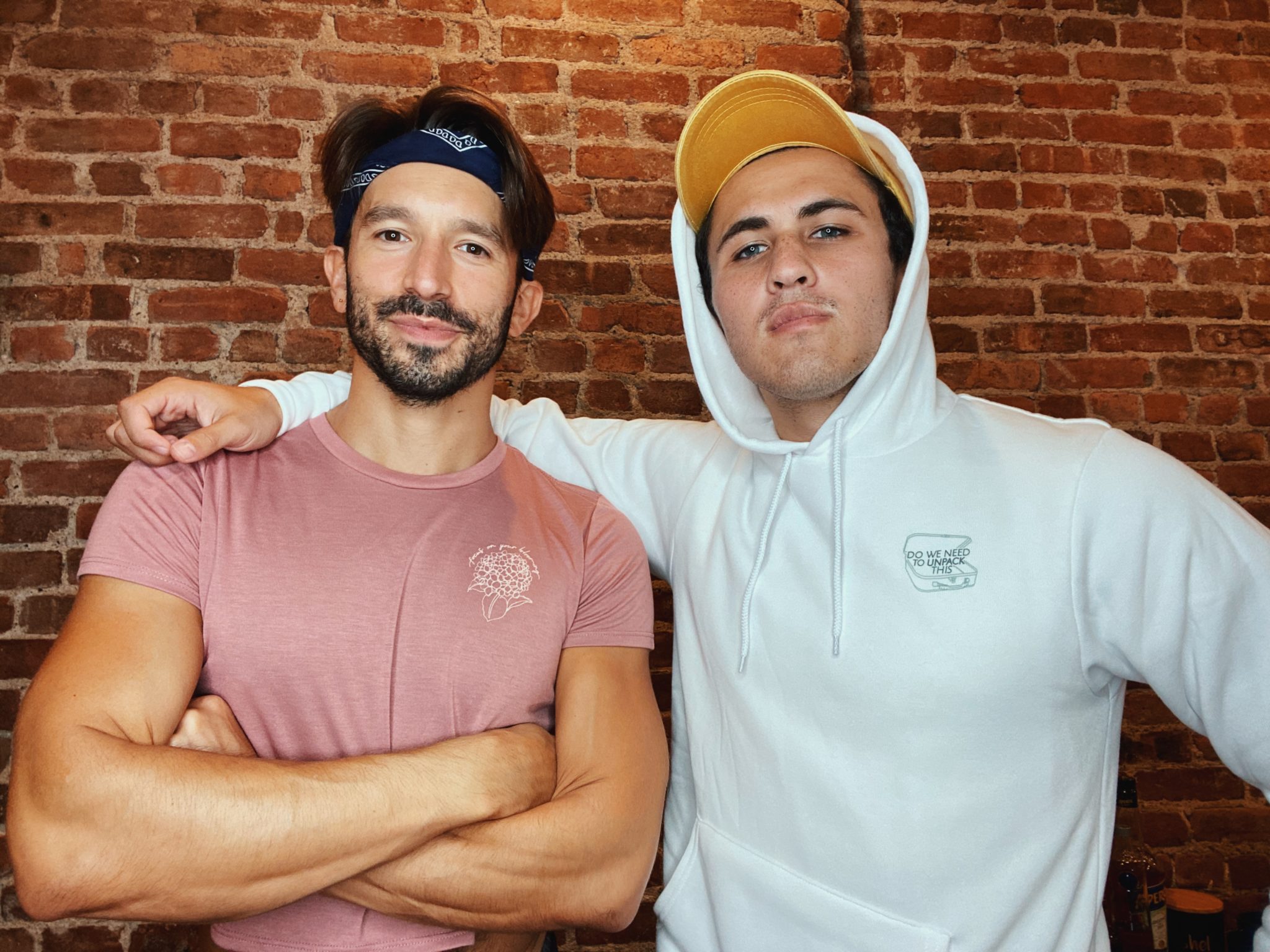 Chris and Ian in their custom shirts