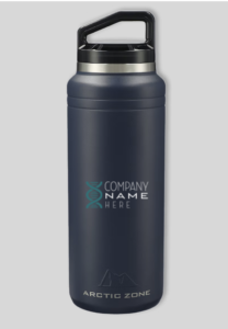 A great option for a promo product is the Arctic Zone 32 oz. Titan Thermal HP Copper Vacuum Insulated Water Bottle. This one says "Your Company Here."
