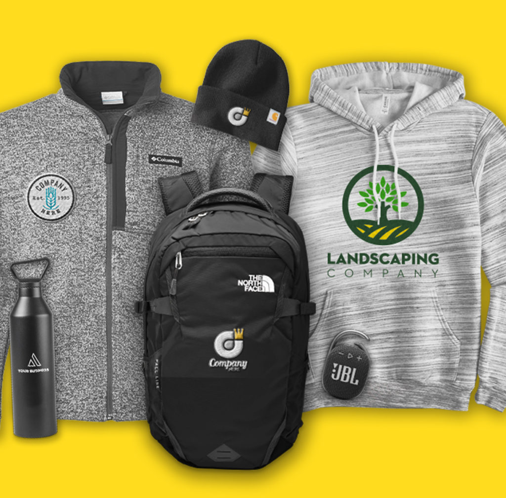 Treat your employees to custom gifts in 2023. Add your logo to popular brands like Columbia, Carhartt, The North Face, and JBL. 