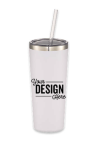 This 22 oz. Thor Copper Vacuum Insulated Tumbler in White can keep beverages cold for up to 24 hours or hot for 6 hours.